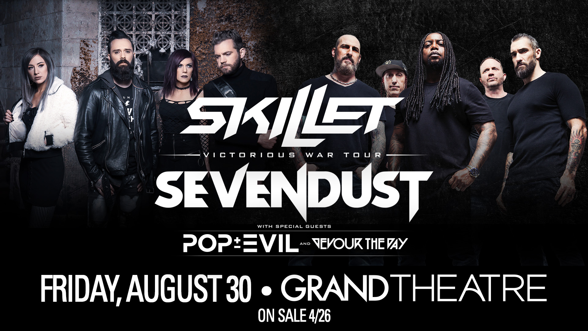 Skillet & Sevendust Victorious War Tour w/ Pop Evil & Devour the Day